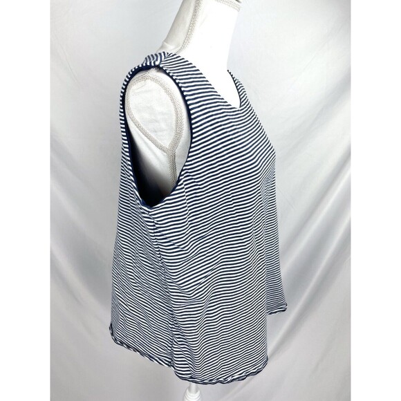 Chicos Zenergy Women 3 (16/18) Layered Blue White Striped Top Sleeveless Shirt - Picture 5 of 7